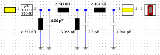 図7：整合回路とアンテナの3D結果を含めた回路シミュレーション