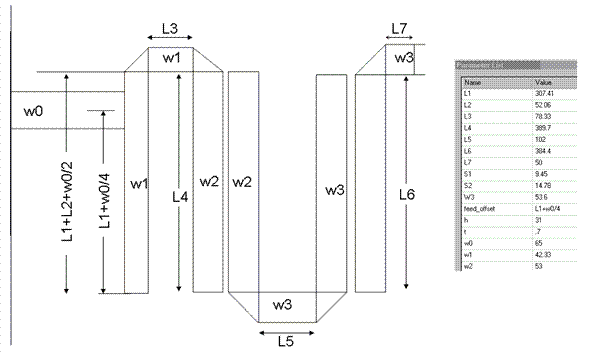 図5：図5：MTEE部を僅かに修正した3次元レイアウトと寸法