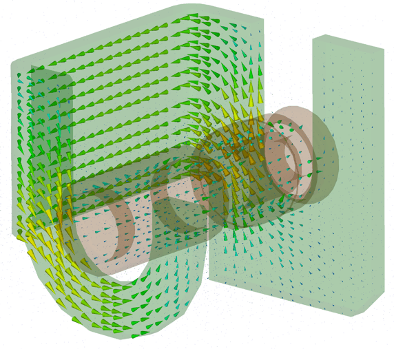 図4：ヨークとプランジャーの磁束密度の違い